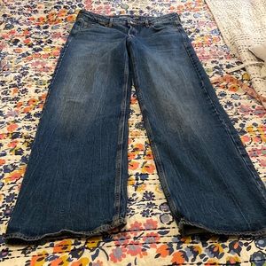 Mid rise wide leg jeans